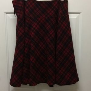 RALPH LAUREN PLAID FLARE SKIRT